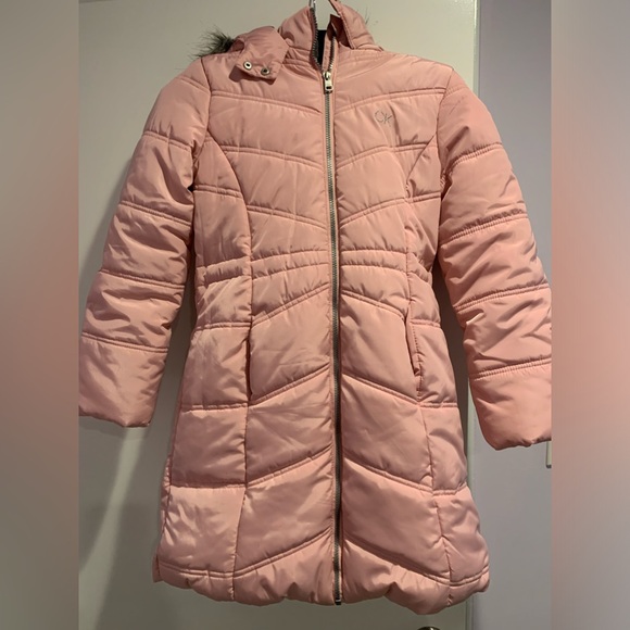 Calvin Klein Jeans Other - Calvin Klein Jeans girls pastel pink hooded coat. size 12/14
